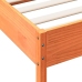 Estructura de cama sin colchón madera maciza marrón 135x190 cm