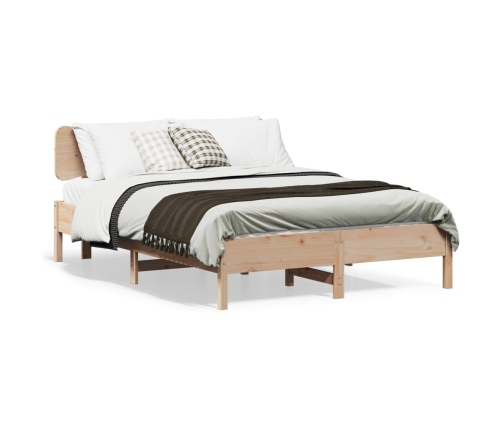 Estructura de cama sin colchón madera maciza de pino 120x190 cm