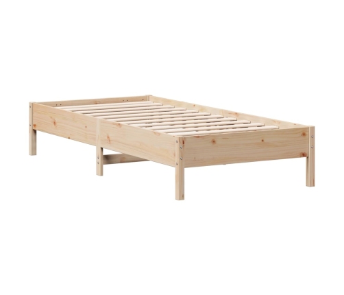 Estructura de cama sin colchón madera maciza de pino 90x190 cm