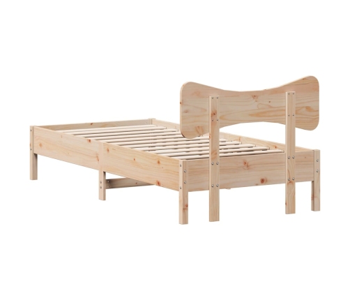 Estructura de cama sin colchón madera maciza de pino 90x190 cm