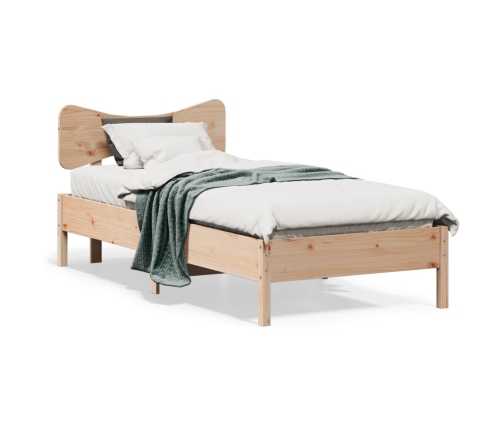 Estructura de cama sin colchón madera maciza de pino 90x190 cm