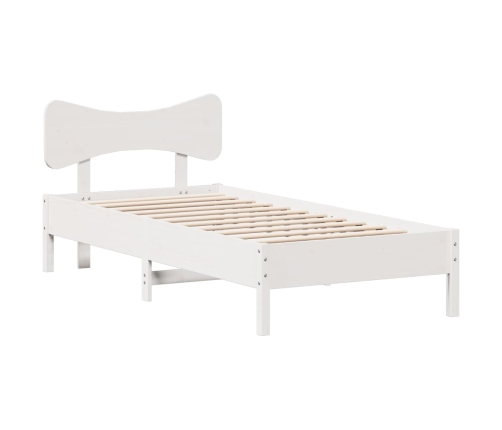 Estructura de cama sin colchón madera maciza blanca 90x190 cm