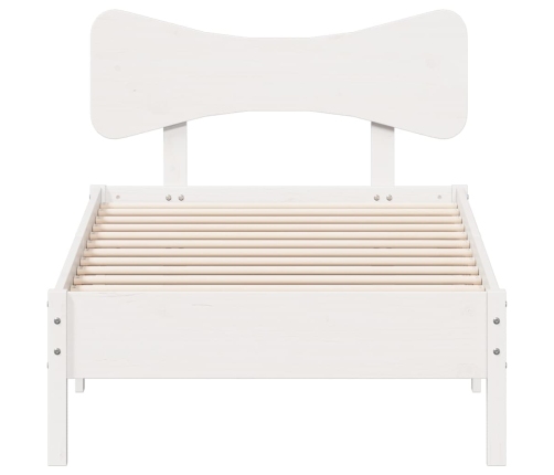 Estructura de cama sin colchón madera maciza blanca 90x190 cm