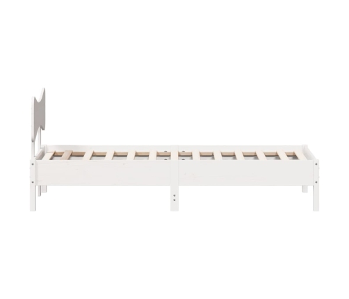 Estructura de cama sin colchón madera maciza blanca 90x190 cm