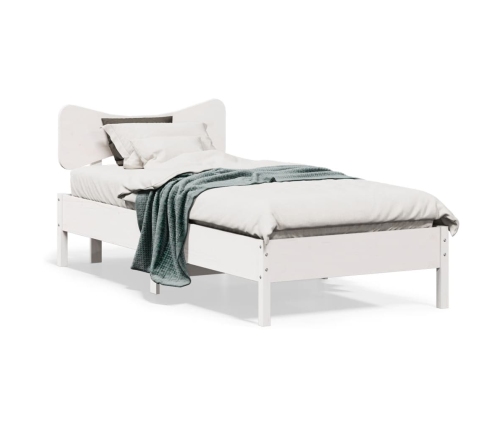 Estructura de cama sin colchón madera maciza blanca 90x190 cm