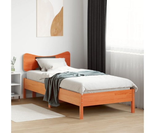 Estructura de cama sin colchón madera maciza marrón 90x190 cm