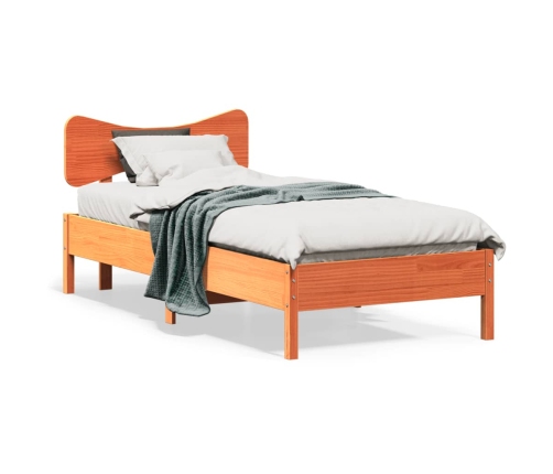 Estructura de cama sin colchón madera maciza marrón 90x190 cm