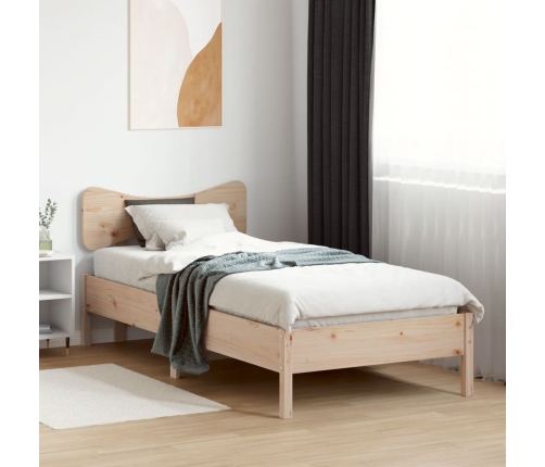 Estructura de cama sin colchón madera maciza pino 75x190 cm