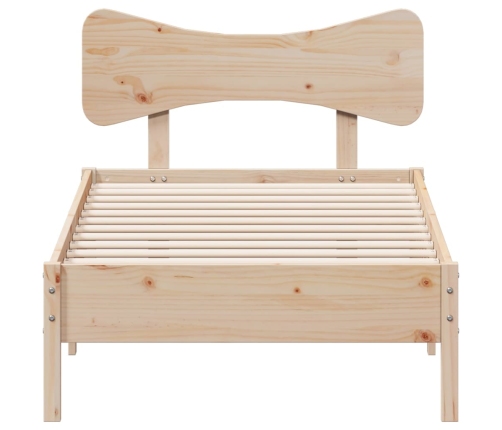 Estructura de cama sin colchón madera maciza pino 75x190 cm