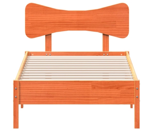 Estructura de cama sin colchón madera maciza marrón 75x190 cm