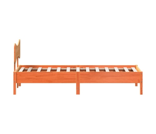 Estructura de cama sin colchón madera maciza marrón 75x190 cm