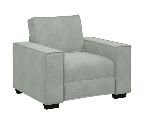 Sillón sofá gris claro 59 cm terciopelo