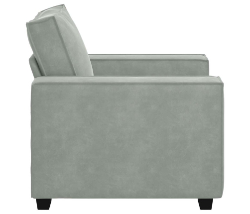 Sillón sofá gris claro 59 cm terciopelo