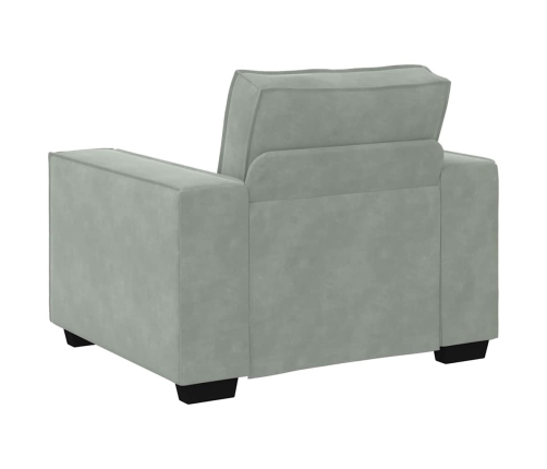 Sillón sofá gris claro 59 cm terciopelo