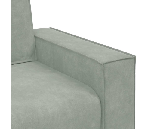 Sillón sofá gris claro 59 cm terciopelo