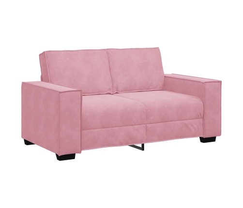 Sofá de 2 plazas terciopelo rosa 120 cm