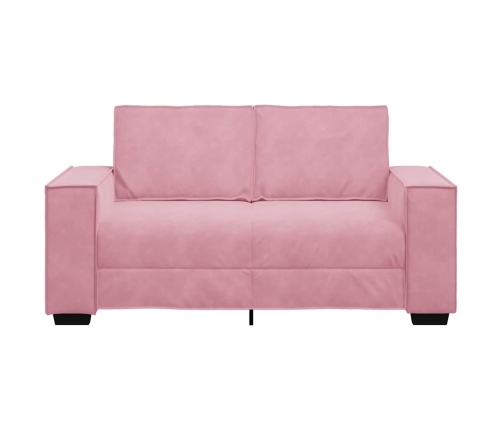 Sofá de 2 plazas terciopelo rosa 120 cm