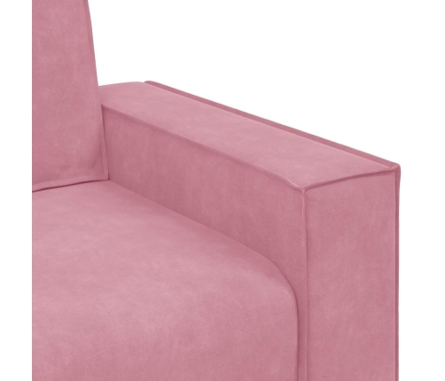 Sofá de 2 plazas terciopelo rosa 120 cm