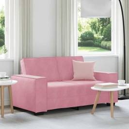 Sofá de 2 plazas terciopelo rosa 120 cm