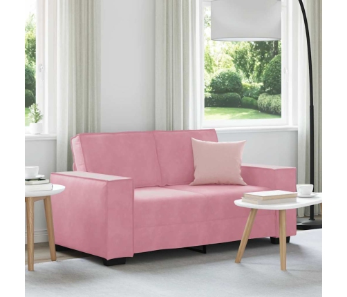 Sofá de 2 plazas terciopelo rosa 120 cm