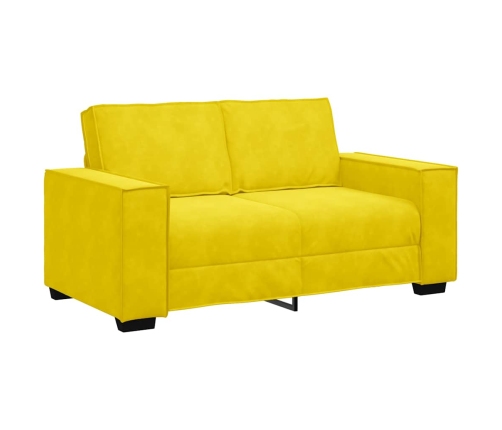 Sofá de 2 plazas terciopelo amarillo 120 cm