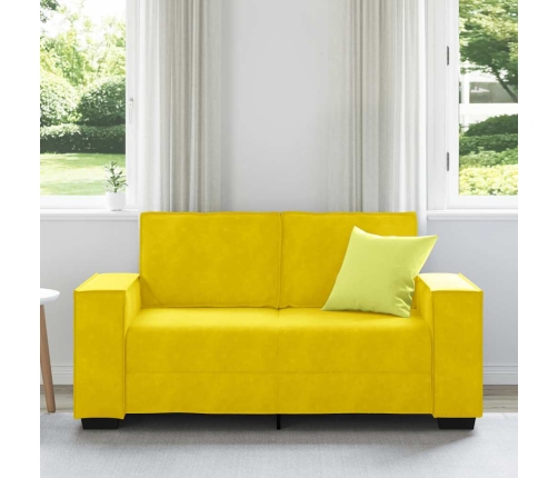 Sofá de 2 plazas terciopelo amarillo 120 cm