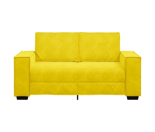 Sofá de 2 plazas terciopelo amarillo 120 cm