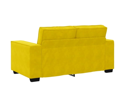 Sofá de 2 plazas terciopelo amarillo 120 cm