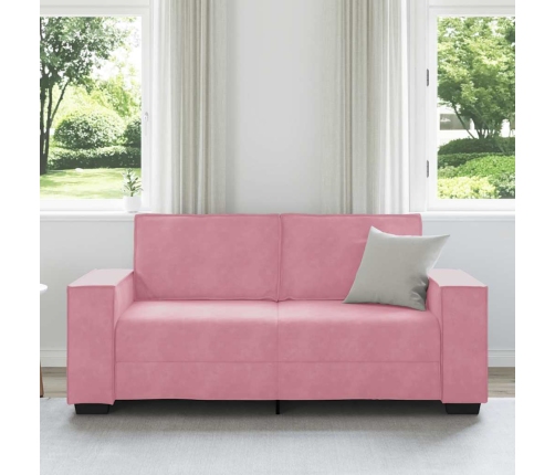 Sofá de 2 plazas terciopelo rosa 140 cm