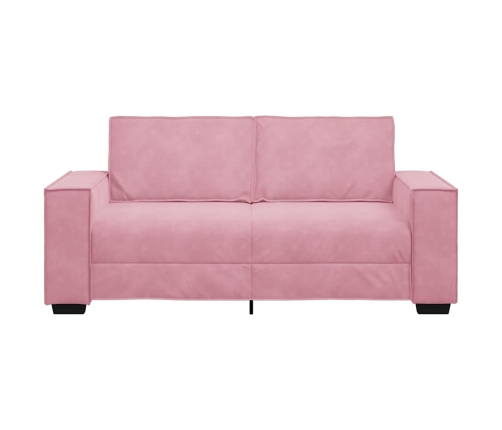 Sofá de 2 plazas terciopelo rosa 140 cm