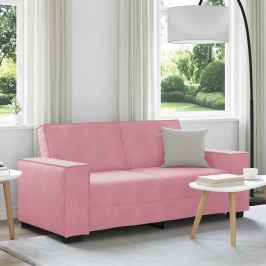 Sofá de 2 plazas terciopelo rosa 140 cm