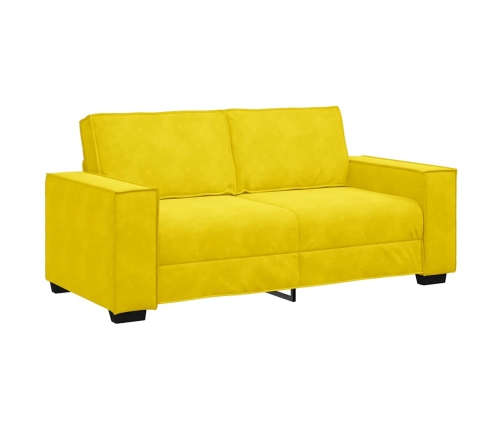 Sofá de 2 plazas terciopelo amarillo 140 cm