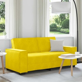 Sofá de 2 plazas terciopelo amarillo 140 cm