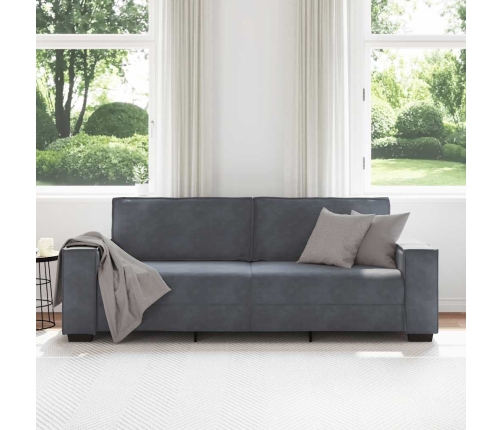 Sofá de 3 plazas terciopelo gris oscuro 180 cm
