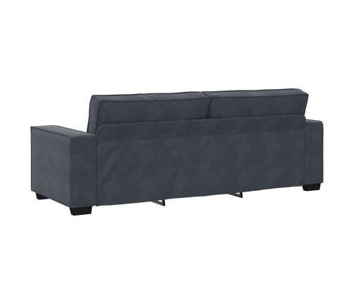 Sofá de 3 plazas terciopelo gris oscuro 180 cm