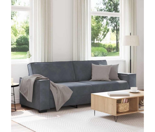 Sofá de 3 plazas terciopelo gris oscuro 180 cm