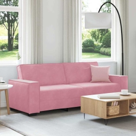 Sofá de 3 plazas terciopelo rosa 180 cm