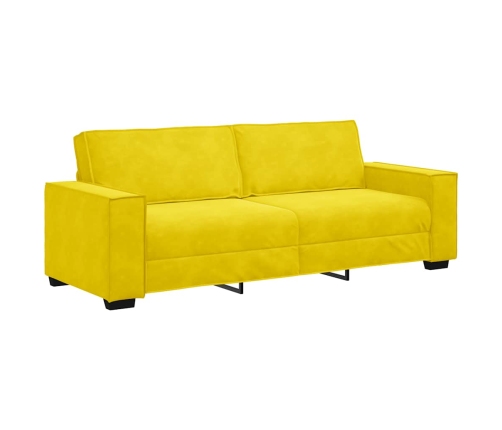 Sofá de 3 plazas terciopelo amarillo 180 cm