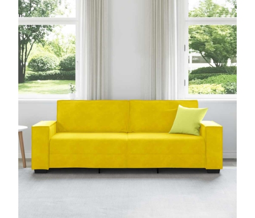 Sofá de 3 plazas terciopelo amarillo 180 cm