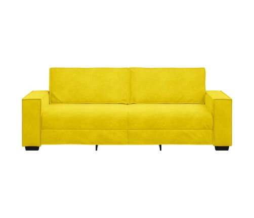 Sofá de 3 plazas terciopelo amarillo 180 cm