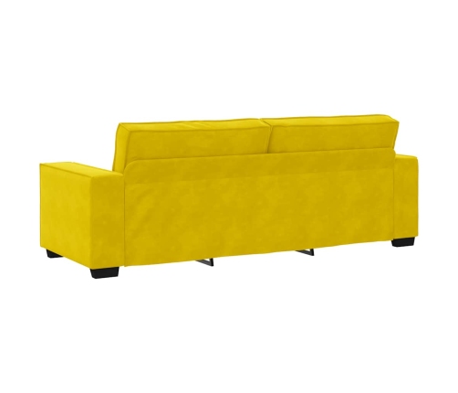 Sofá de 3 plazas terciopelo amarillo 180 cm