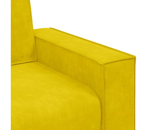 Sofá de 3 plazas terciopelo amarillo 180 cm