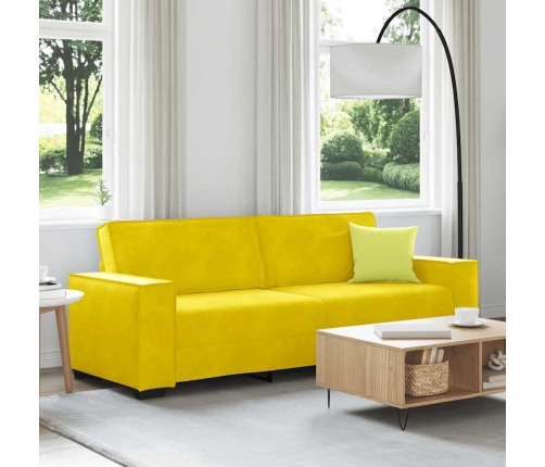 Sofá de 3 plazas terciopelo amarillo 180 cm