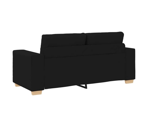 Sofá Loveseat de tela negra de 140 cm