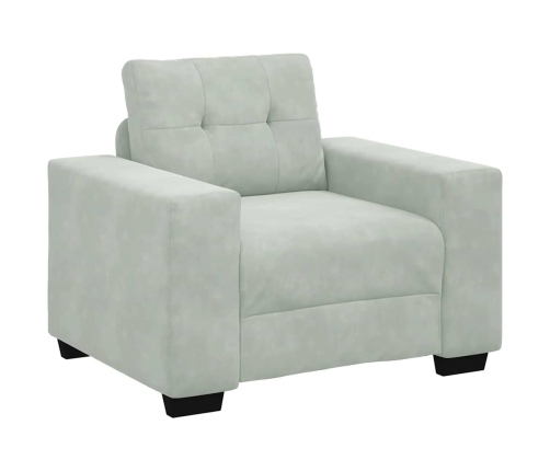 Sillón sofá gris claro 59 cm terciopelo