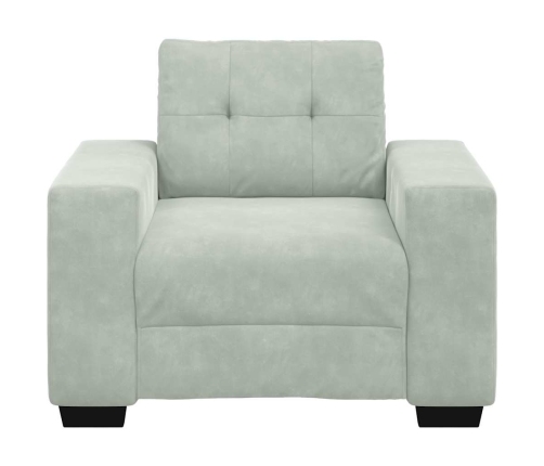 Sillón sofá gris claro 59 cm terciopelo