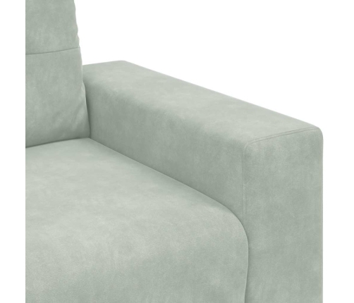 Sillón sofá gris claro 59 cm terciopelo