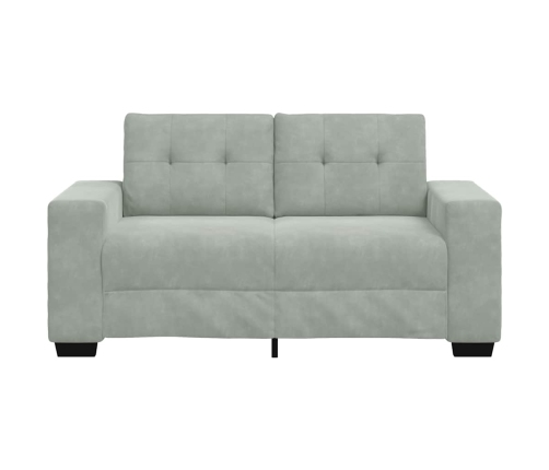 Sofá Loveseat gris claro 120 cm terciopelo