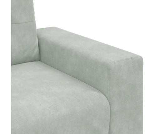 Sofá Loveseat gris claro 120 cm terciopelo