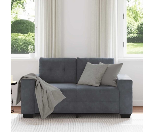 Sofá Loveseat gris oscuro 120 cm terciopelo